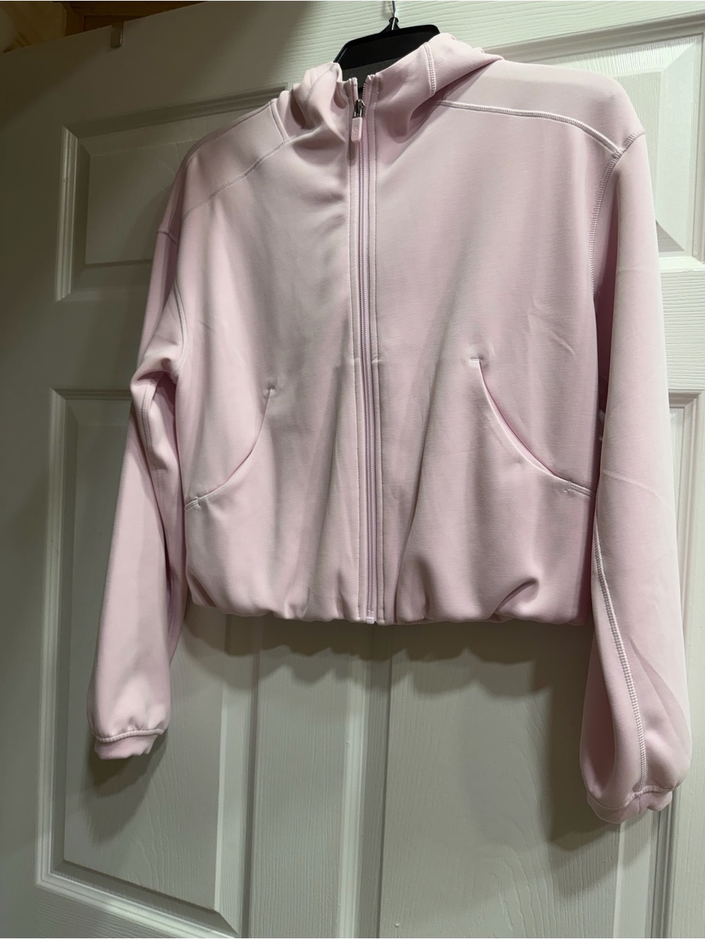 lululemon athletica Cropped Light Pink Zip-Up Hoodie Jacket